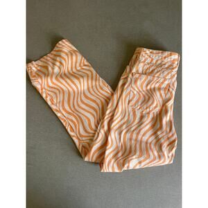 Zara Orange Wave Print Pants Size 6